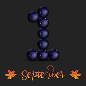 September 1 from bowling balls Stock Illustration