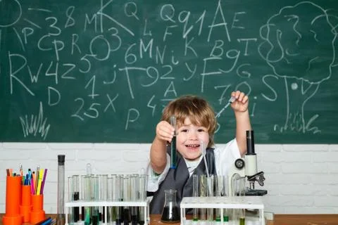 September 1. First school day. Back to school. The Science Classroom. Back to Stock Photos