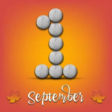 September 1 from golf balls Stock Illustration