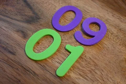 September 1 numbers on a wooden surface Stock Photos