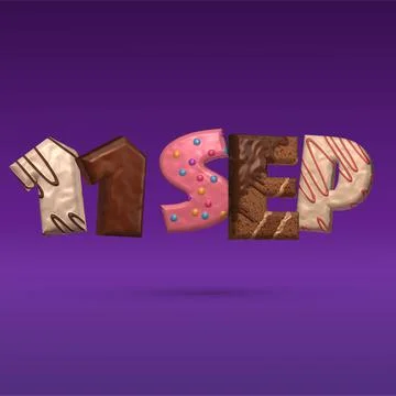 September 10 in the form of chocolate chip cookies with icing. Stock Illustration