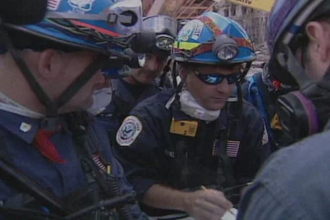 September 11 2001 Attacks on World Trade Center - K-9 unit Search Rescue Part C Video stock 248907371