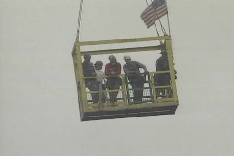 September 11 2001 Attacks on World Trade Center - Rescue Recovery Debris removal Stock Footage 248924021