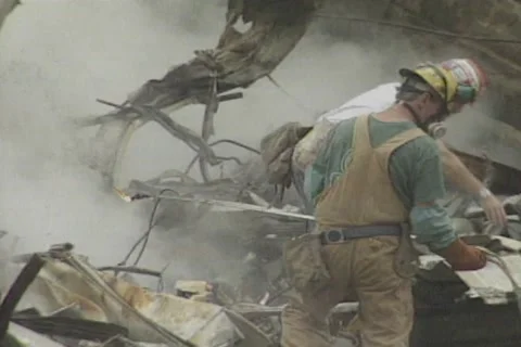 September 11  2001 Attacks on World Trade Center - Removing Debris Stock Footage 248930441