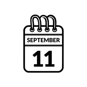 September 11 Calendar icon vector illustration. Stock Illustration