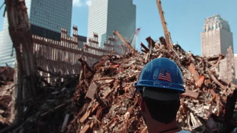 September 11 Ground Zero - 9/11 Terrorist Attacks aftermath 2001 Stock Footage 191261739