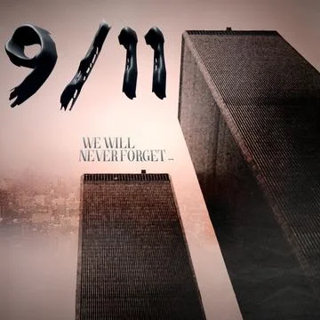 September 11 Tribute – We Will Never Forget Stock Illustration