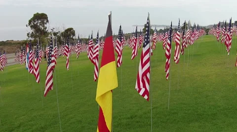 September 11th flag memorial Stock Footage 58580756