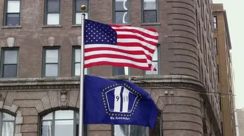 September 11th Flag We Remember Stockbeeldmateriaal 21225652