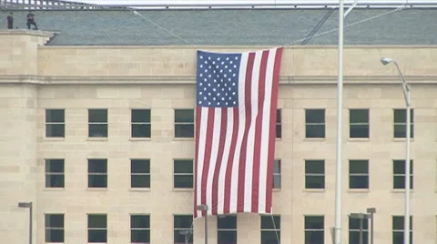 September 11th memorial at the Pentagon Stock Footage