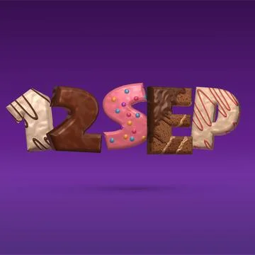 September 12 in the form of chocolate chip cookies with icing. Stock Illustration