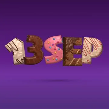 September 13th in the form of chocolate chip cookies with icing. Stock Illustration