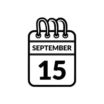 September 15 Calendar icon vector illustration. Stock Illustration