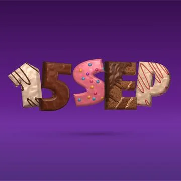 September 15 in the form of chocolate chip cookies with icing. Stock Illustration