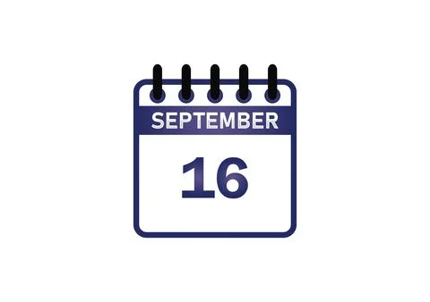 September 16 Calendar Date 库存插图