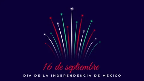 September 16 mexico independence day. Mexican fireworks flag. National holiday Stock Footage 344863887