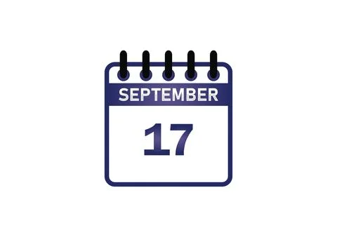 September 17 Calendar Date Stock Illustration