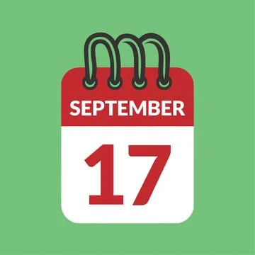 September 17 Calendar icon vector illustration. Stock Illustration