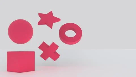 September 18 2026 3D geometric shapes on loop for modern presentation Stock Illustration