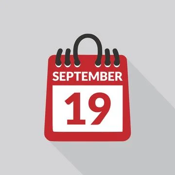 September 19 Calendar icon vector illustration. Stock Illustration