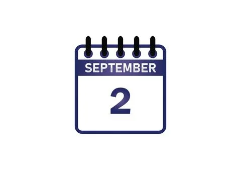 September 2 Calendar Icon Stock Illustration