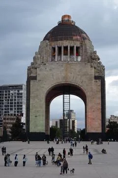 September 20, 2025, front view of the Monument to the Revolution at dusk Stock Photos