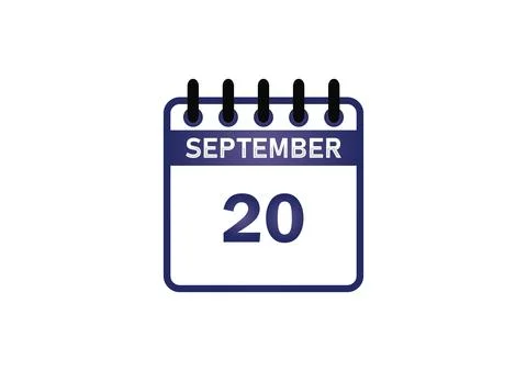 September 20 Calendar Date 스톡 일러스트