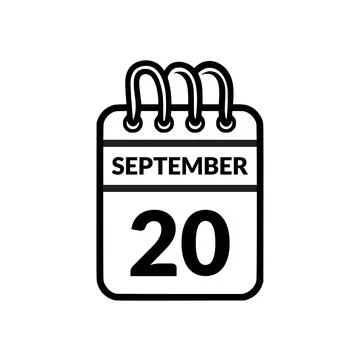 September 20 Calendar icon vector illustration. Stock Illustration