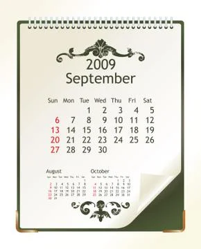 September 2009 Stock Illustration