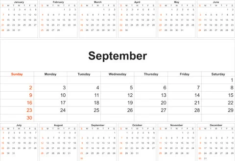 September 2018 desk calendar vector illustration, simple and clean design. Stock Illustration