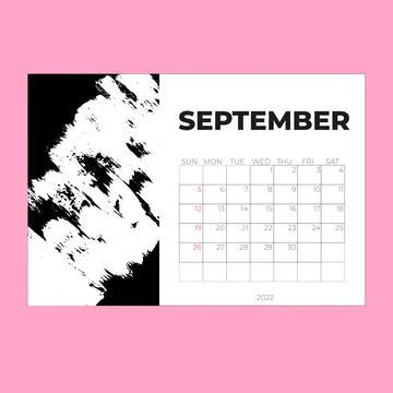 September 2022 Calendar Creative Design Template. Vector illustration Stock Illustration