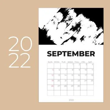 September 2022 Calendar Creative Design Template. Vector illustration Stock Illustration