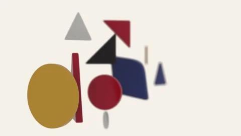 September 2026 29 4K loop complex Bauhaus abstract graphic design with shapes Stock Footage 346294710