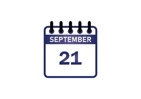 September 21 Calendar Date 库存插图