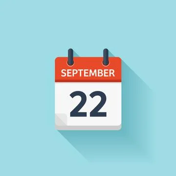 September 22 . Vector flat daily calendar icon. Date and time, day, month Stock Illustration