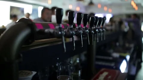 September 23, 2016 Dnepr, opening a new pub, people celebrate and watch football Stock Footage 70791527