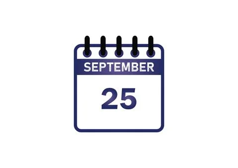 September 25 Calendar Date 库存插图