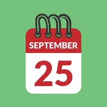 September 25 Calendar icon vector illustration. Stock Illustration