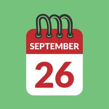 September 26 Calendar icon vector illustration. Stock Illustration
