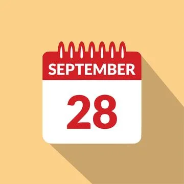September 28 Calendar icon vector illustration. Stock Illustration