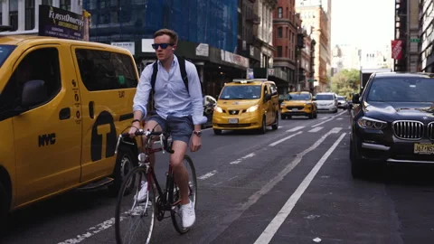 September 3 2023 NYC: Traffic in New York Stock Footage 254315212