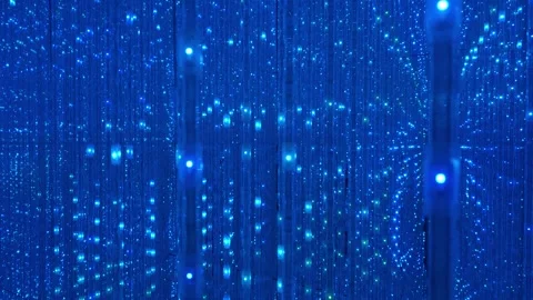 September 3 2026 Glittering light installation and glowing strings exhibition 4K 库存影片 344540348