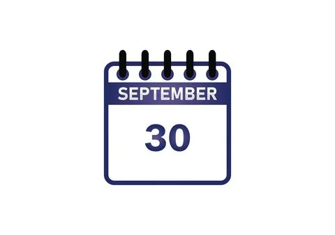 September 30 Calendar Date Stock Illustration