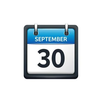 September 30. Calendar icon.Vector illustration,flat style.Month and date.Sunday Stock Illustration