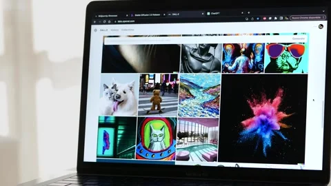 SEPTEMBER 4, 2023: Watching DALL-E 2, Generative Artificial Intelligence Program Stock Footage 249594450