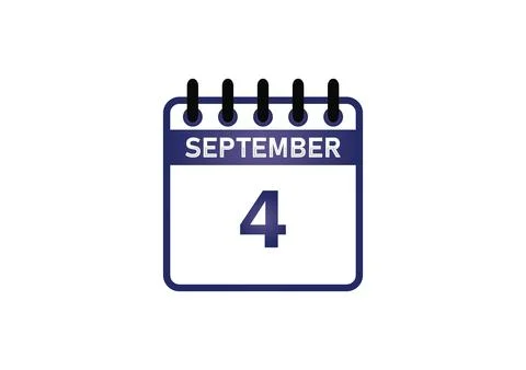 September 4 Calendar Icon Ilustración de archivo
