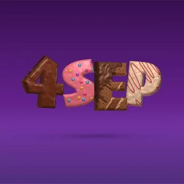 September 4 in the form of chocolate chip cookies with icing. Stock Illustration