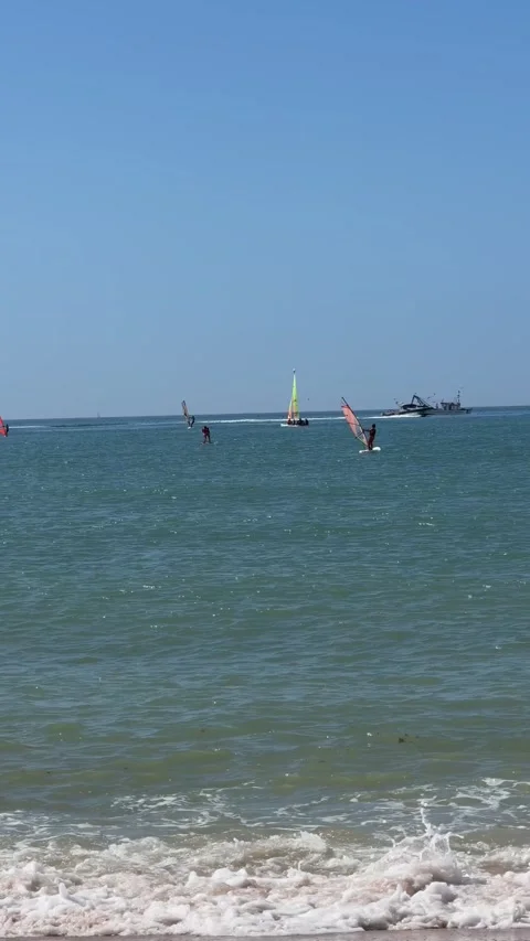 September 5, 2026 Spain Sailing Boats on Open Sea Horizon Vidéo 344734587