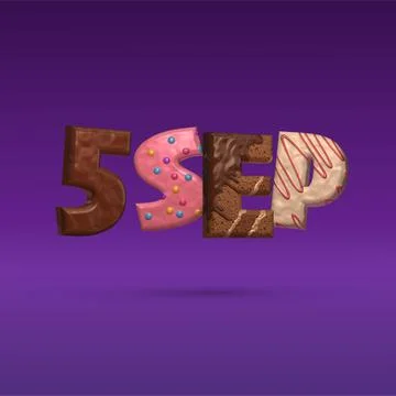September 5th in the form of chocolate chip cookies with icing. Stock Illustration