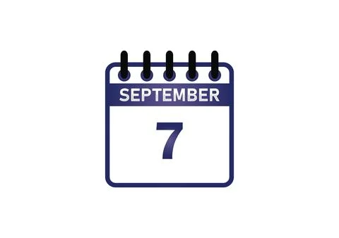 September 7 Calendar Icon Illustrazione stock